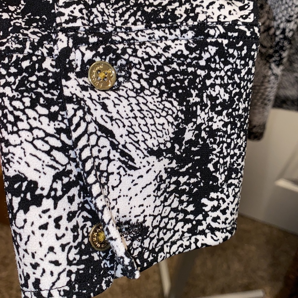 Women's Dana Bachman black / white long sleeved tunic shirt , size 1X - Picture 5 of 13